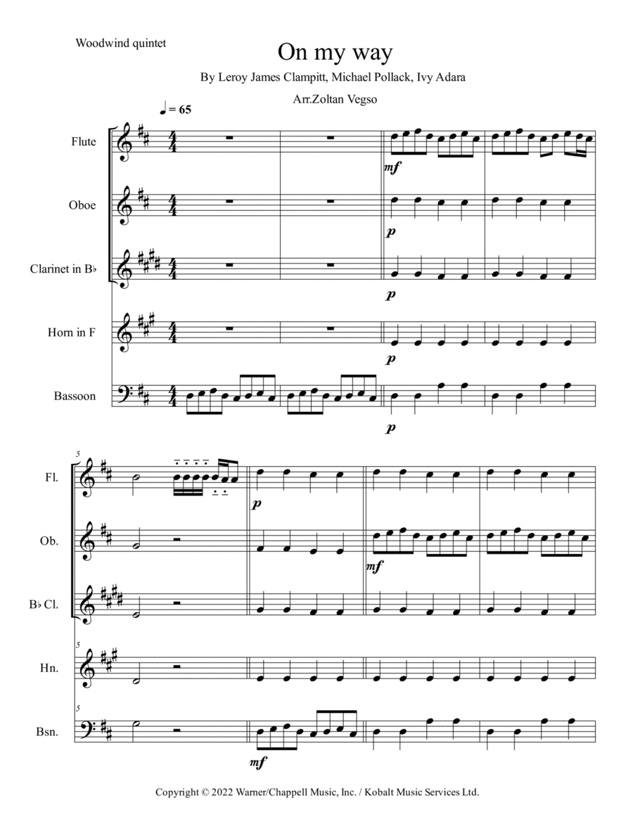 On My Way (arr. Zoltan Vegso)