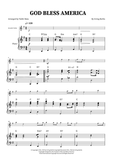 God Bless America ® (arr. Valdir Maia)