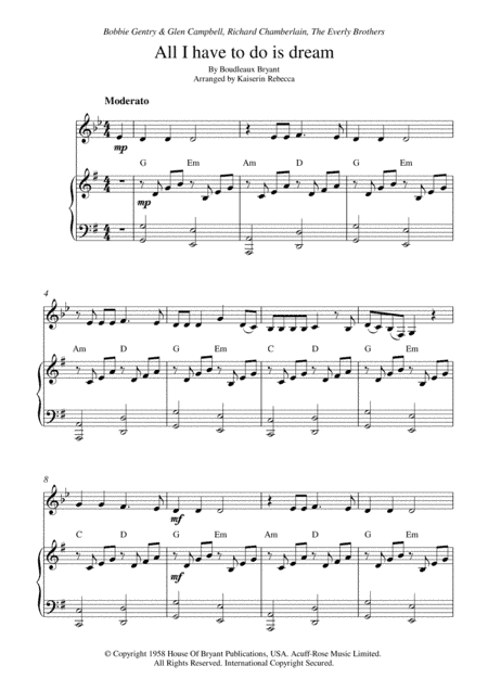 All I Have To Do Is Dream (arr. Kaiserin Rebecca)