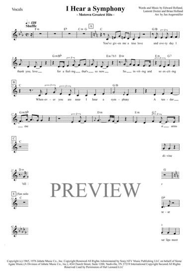 I Hear A Symphony (arr. Jan Angermüller)