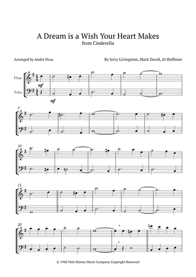 A Dream Is A Wish Your Heart Makes (arr. André Nusa)