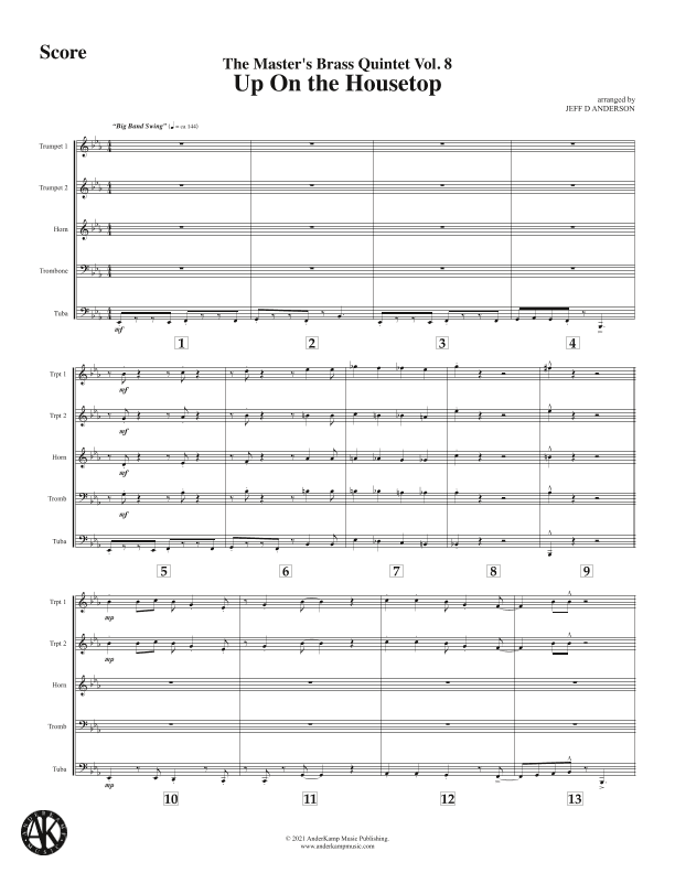 Up On the Housetop for brass quintet (arr. Jeff D. Anderson)