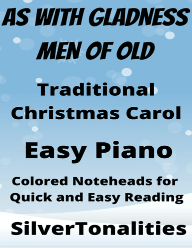As With Gladness Men of Old Easy Piano Sheet Music with Colored Notation (arr. SilverTonalities)