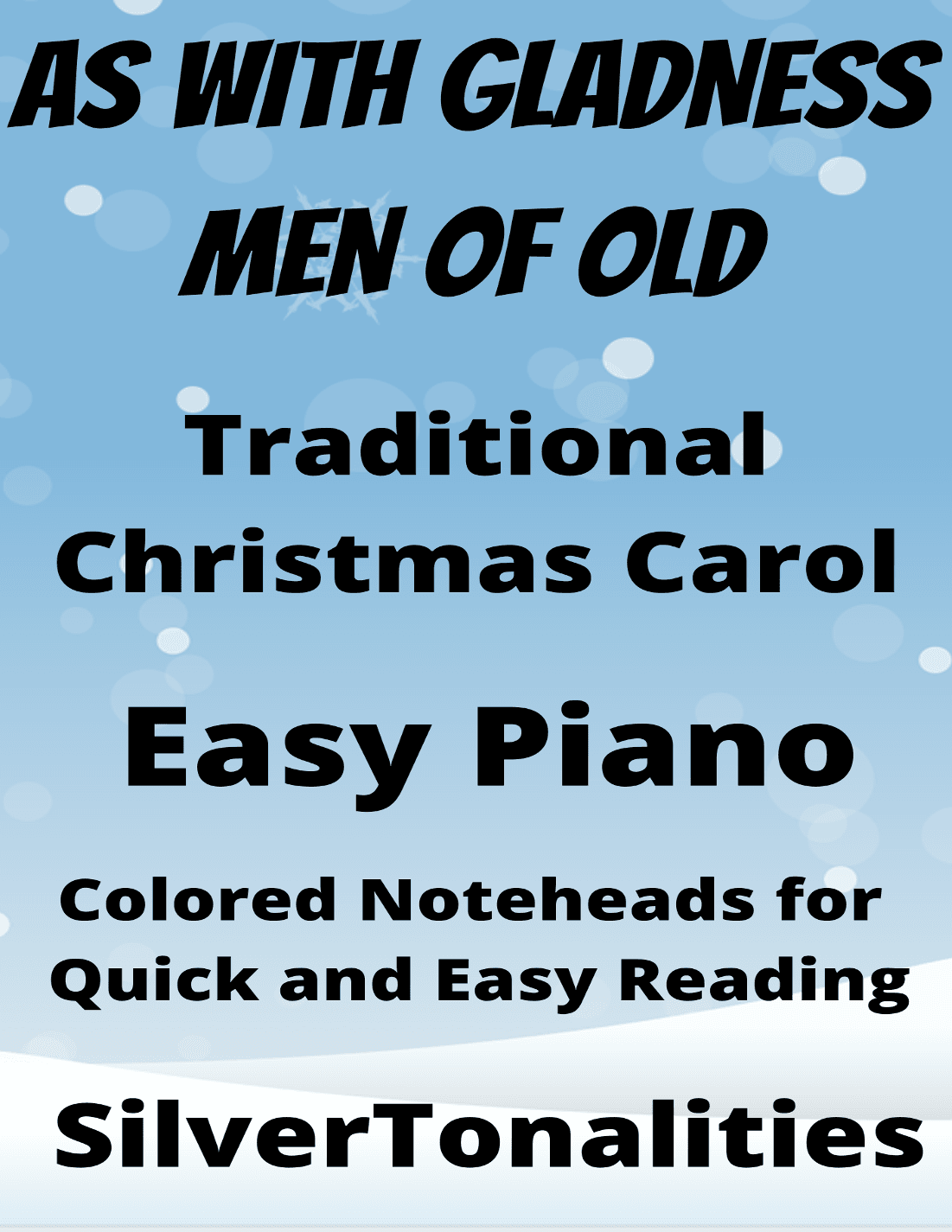 As With Gladness Men of Old Easy Piano Sheet Music with Colored Notation (arr. SilverTonalities)