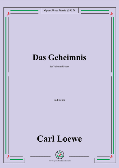 Loewe-Das Geheimnis,in d minor,for Voice and Piano (arr. OSM Press)