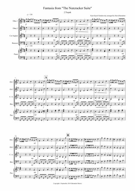 Trepak (Fantasia from Nutcracker) for Double Reed Quartet (arr. David Burndrett)