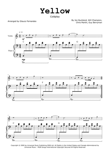 Yellow (arr. Glauco Fernandes)