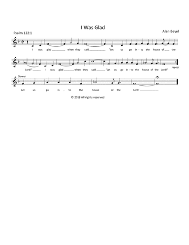 I Was Glad (SATB, piano and/or organ, and optional congregation)