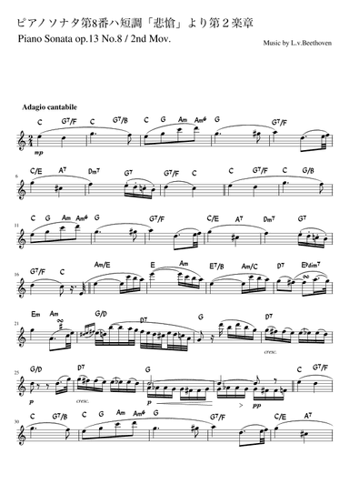 Piano Sonatj 2nd Mov (arr. pfkaori)