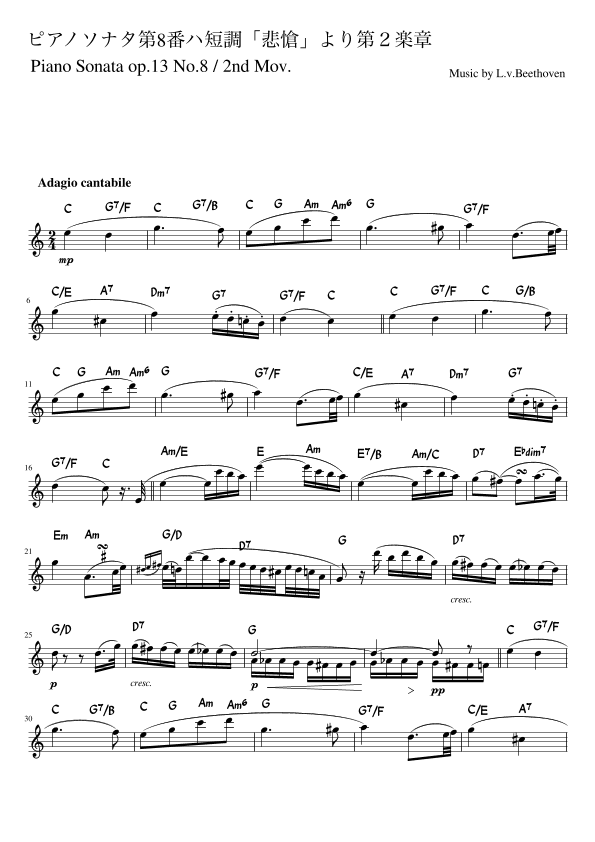 Piano Sonatj 2nd Mov (arr. pfkaori)