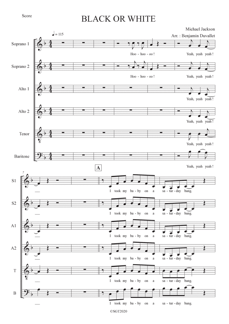 Black Or White (rap Version) (arr. Benjamin Duvallet)