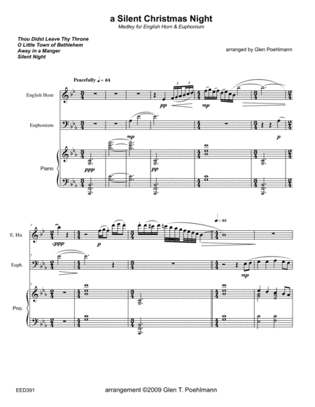 SILENT CHRISTMAS NIGHT (medley) - ENGLISH HORN & EUPHONIUM with Piano (arr. Glen Poehlmann)