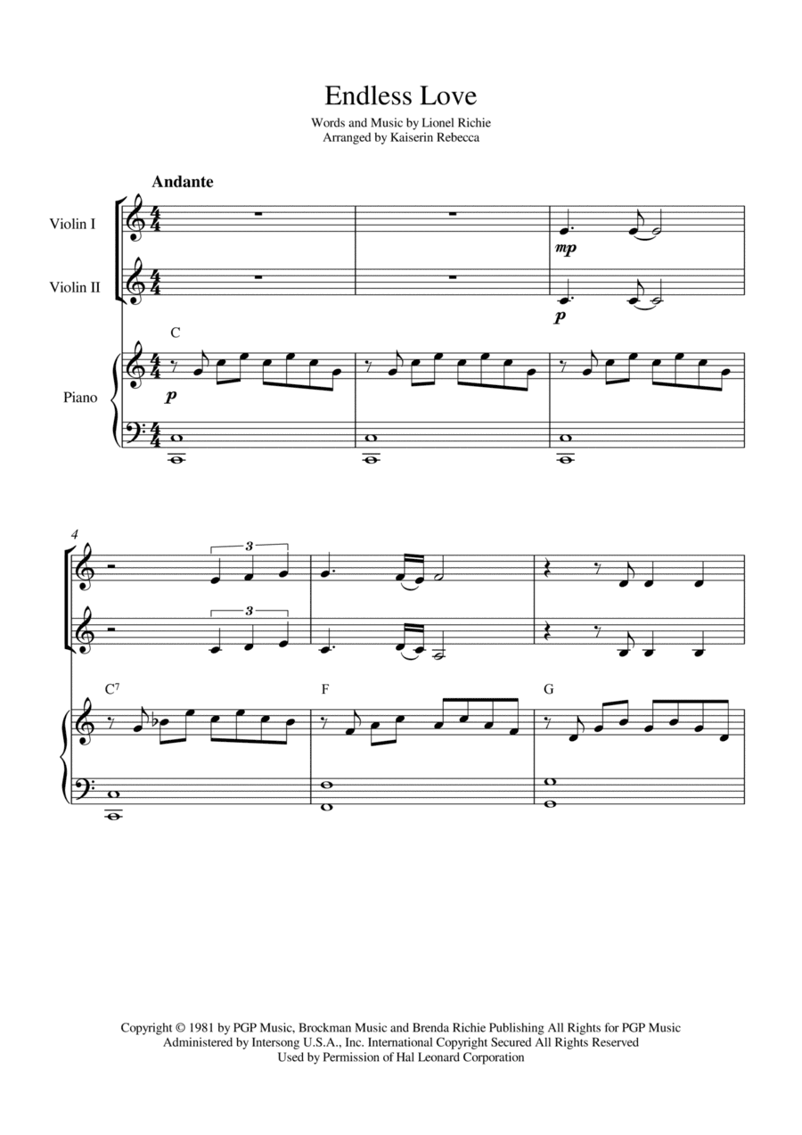 Endless Love (arr. Kaiserin Rebecca)