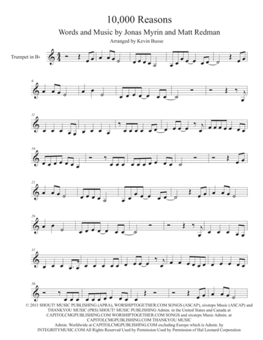 10,000 Reasons (Bless The Lord) (arr. Kevin Busse)