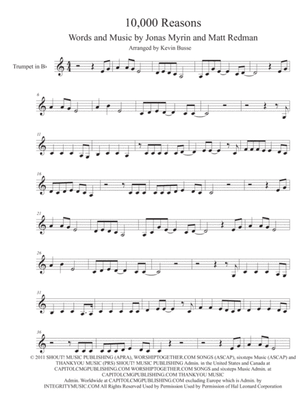 10,000 Reasons (Bless The Lord) (arr. Kevin Busse)
