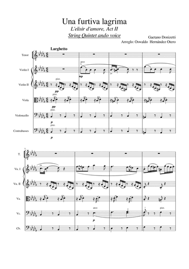 Una furtiva lagrima - Strings and voice (arr. Oswaldo Otero)