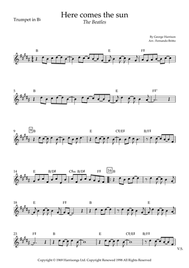 Here Comes The Sun (arr. Fernando Britto)