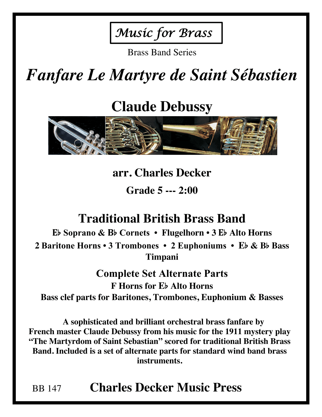 Fanfare from Le Martyre de Saint Sebastien for Brass Band (arr. Charles Decker)