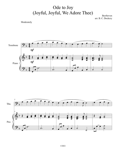 Ode to Joy (Trombone Solo with Piano Accompaniment) (arr. B. C. Dockery)