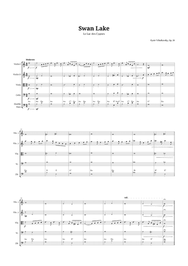 Swan Lake by Tchaikovsky for String Quintet (arr. Langanho)