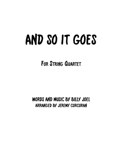 And So It Goes (arr. Jeremy Corcoran)