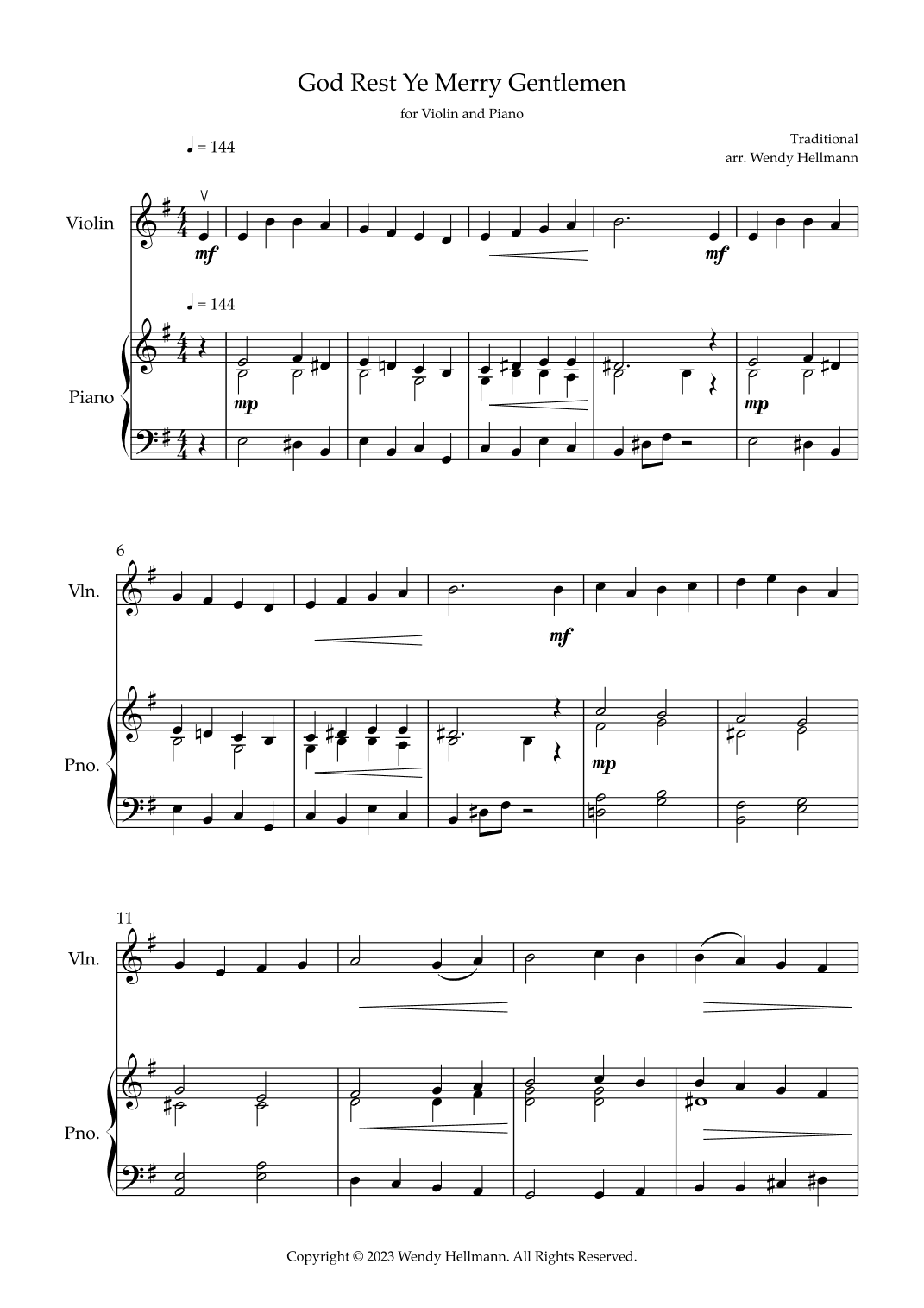 God Rest Ye Merry Gentlemen (arr. Wendy Hellmann)