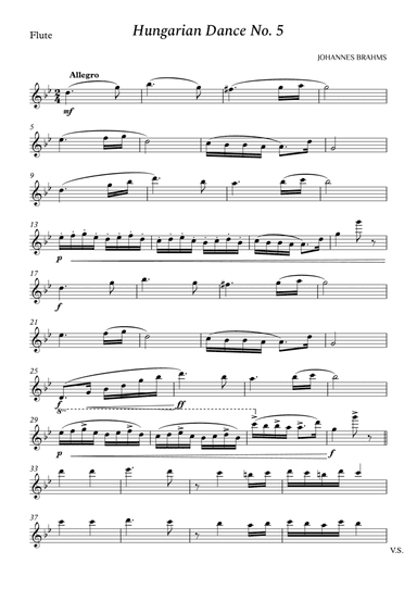 Hungarian Dance No. 5 for Flute (arr. Cássio Silva Chaves)