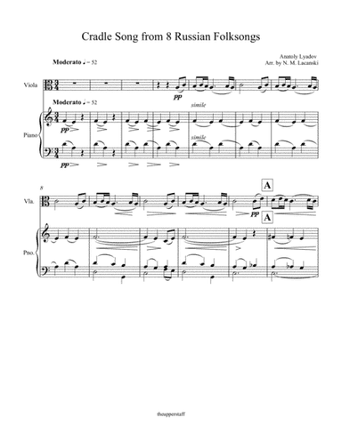 Cradle Song from 8 Russian Folksongs (arr. Nick Lacanski)
