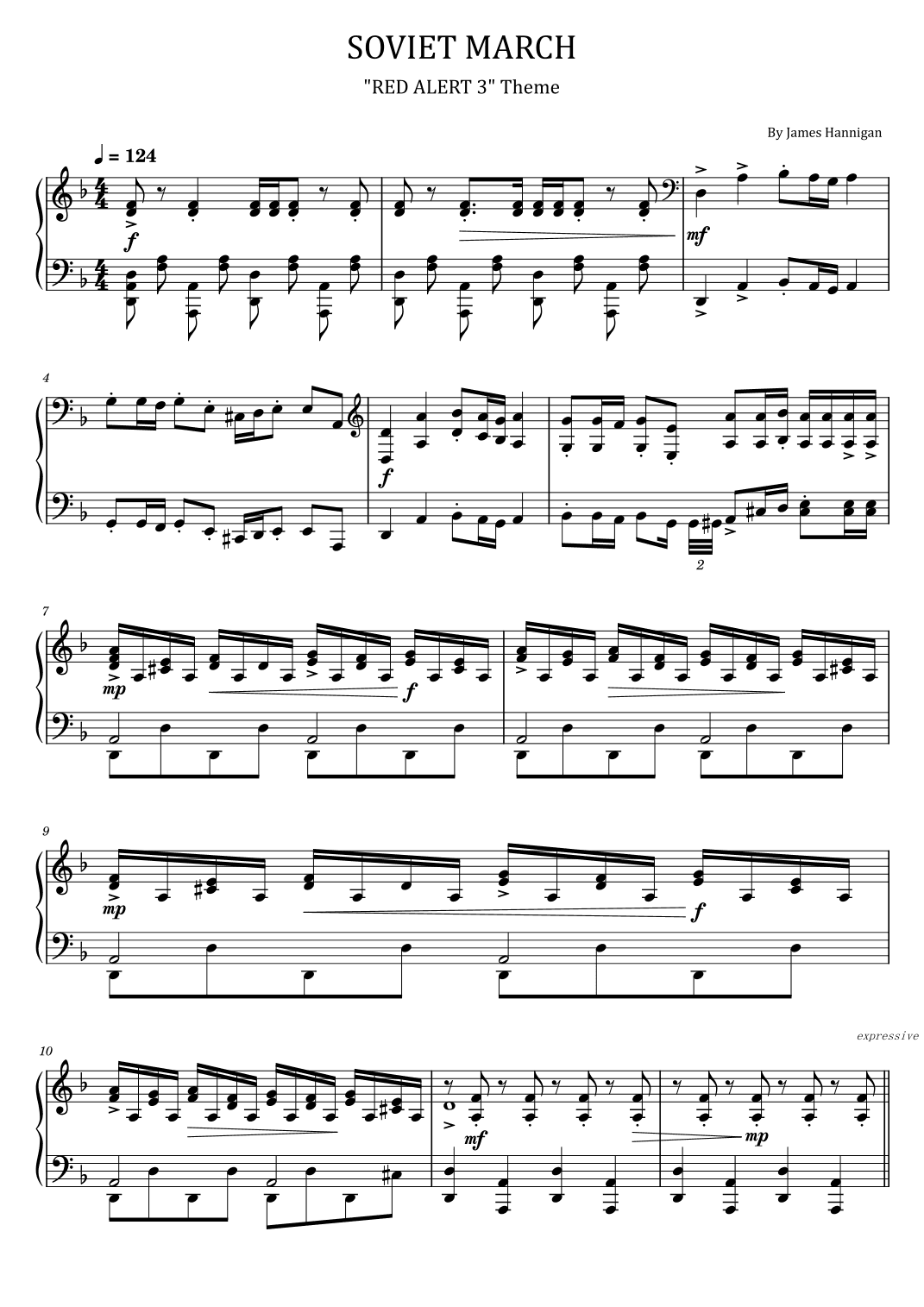 Red Alert 3 Theme Soviet March (arr. poon)