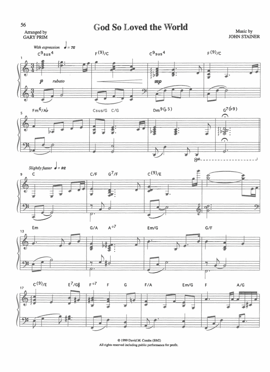 God So Loved the World (arr. Gary Prim)