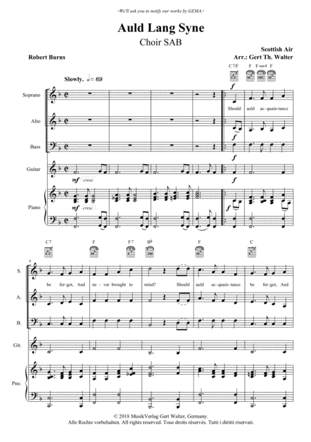 Auld Lang Syne (arr. Gert Th. Walter)