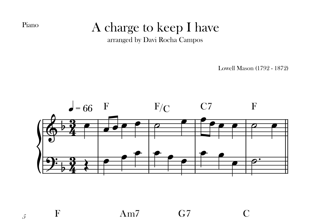 A charge to keep I have (arr. Davi Rocha Campos)