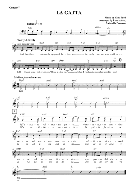 La Gatta (arr. Luca Aletta - Antonella Parnasso)