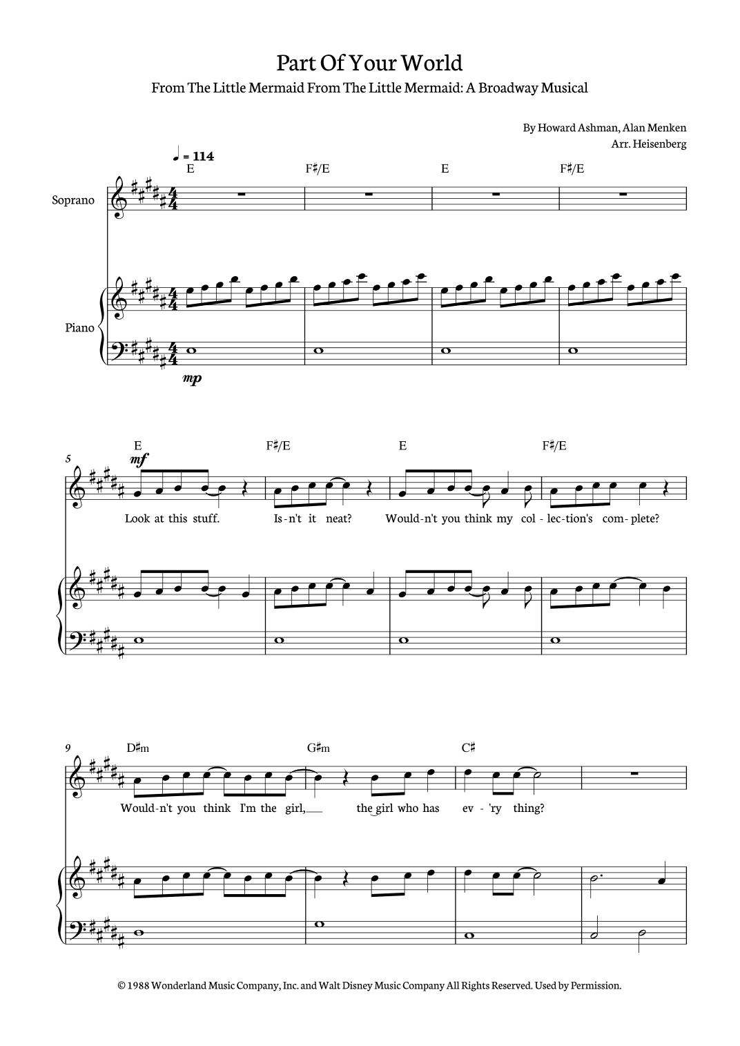 Part Of Your World (arr. Heisenberg)