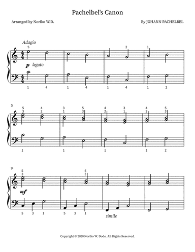 Pachelbel's Canon (arr. Noriko W.D.)