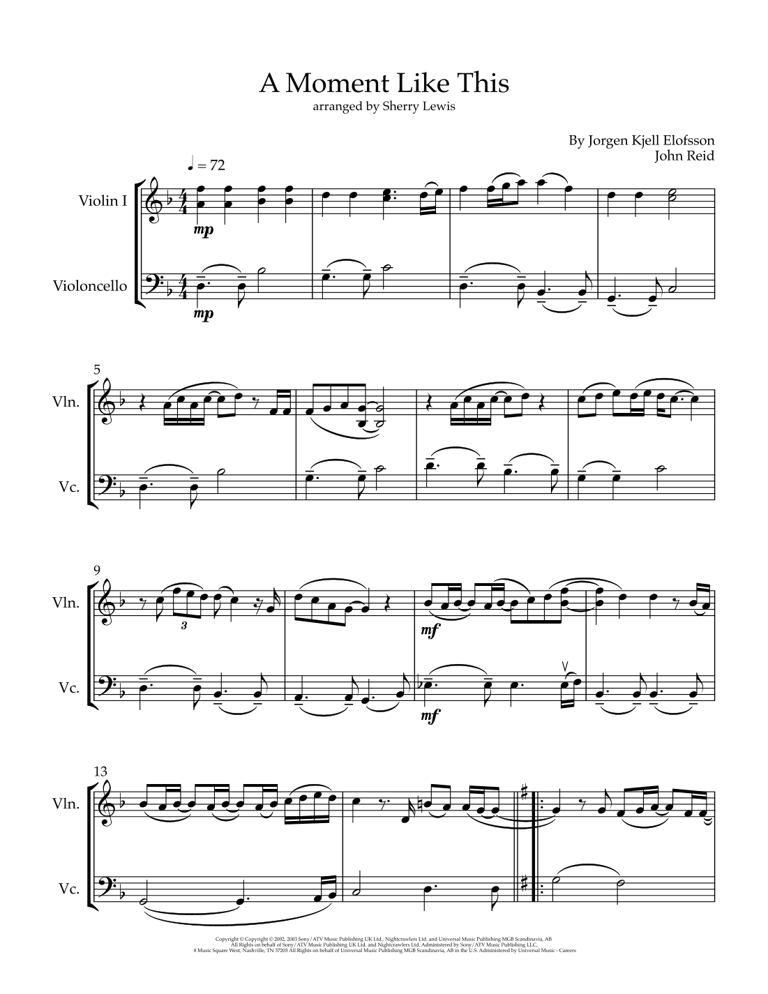 A Moment Like This (arr. Sherry Lewis)