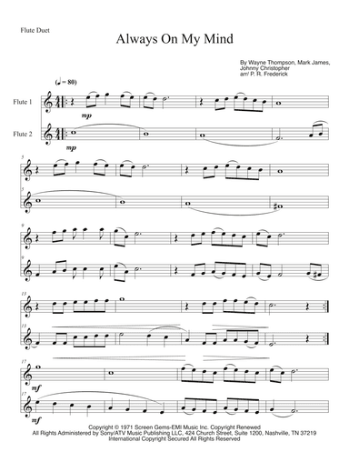 Always On My Mind (arr. P. R. Frederick)
