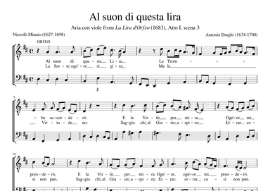 Al suon di questa lira (arr. Early Music Scores)