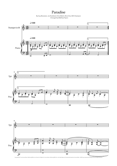 Paradise (arr. Matthew pyeon)