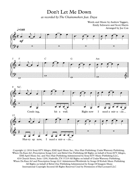 Don't Let Me Down (arr. Joe Cox)