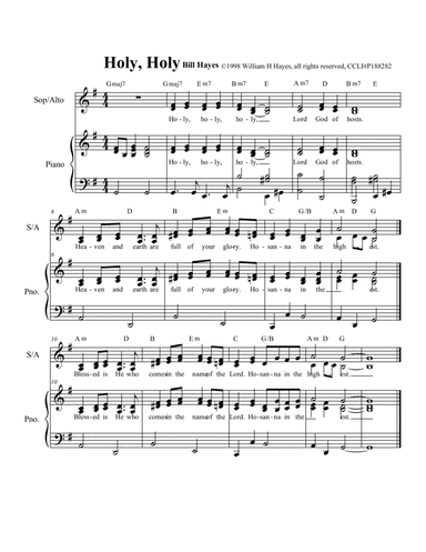 Holy Holy (Mass of the Holy Spirit) - piano/vocal