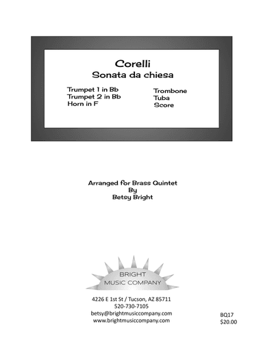 Corelli Sonata da chiesa for brass quintet (arr. Betsy Bright)