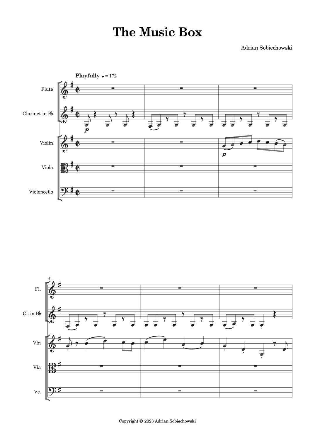 The Music Box - Score Only