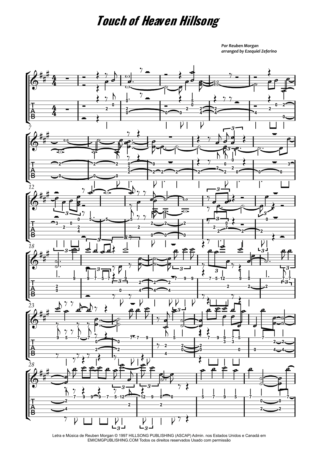 Touching Heaven, Changing Earth (arr. ezequiel zeferino edição)