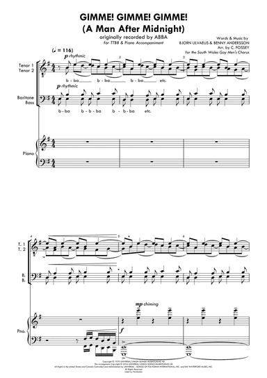 Gimme! Gimme! Gimme! (a Man After Midnight) (arr. Christopher Fossey)