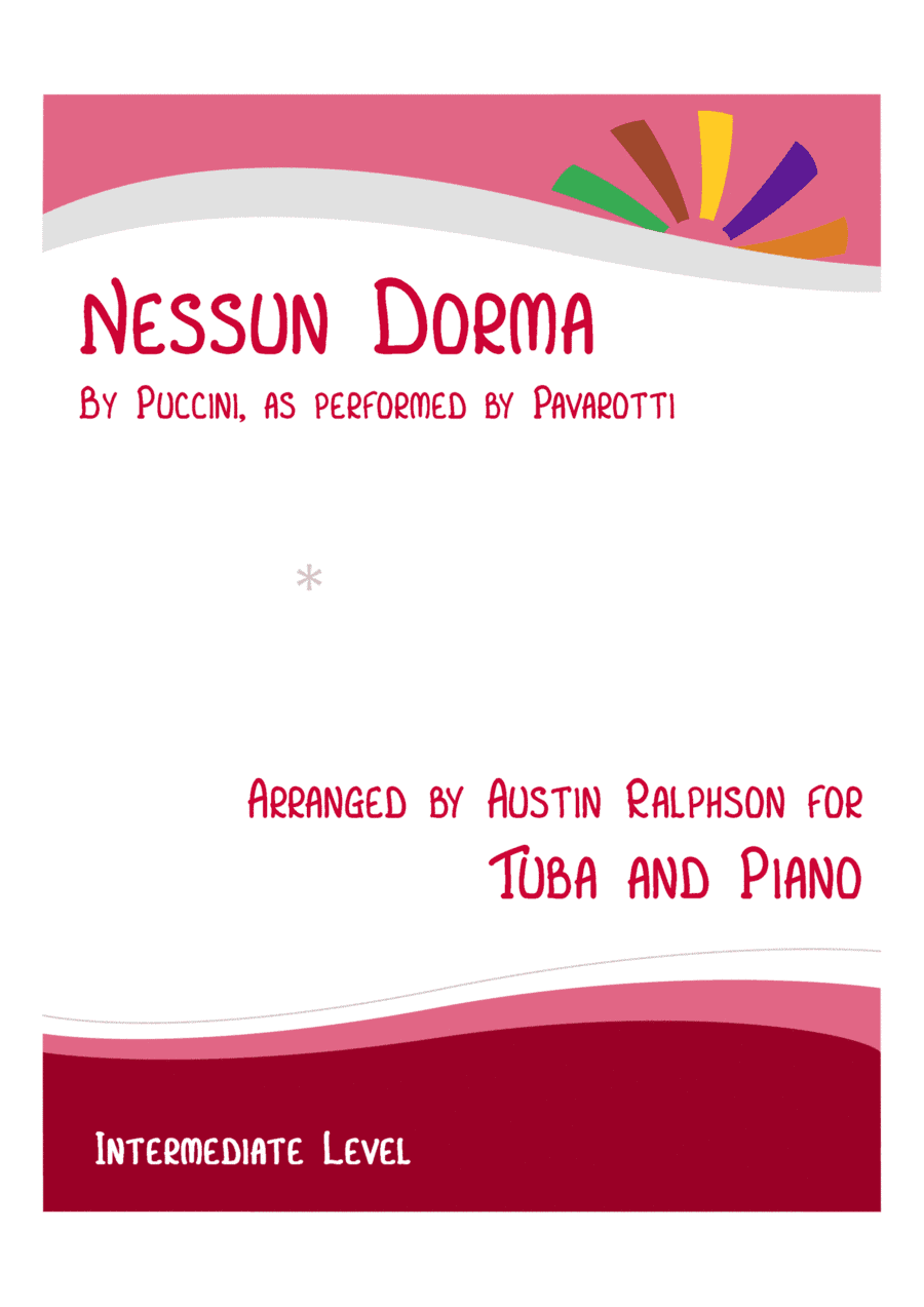 Nessun Dorma - tuba and piano with FREE BACKING TRACK to play along (arr. Austin Ralphson)