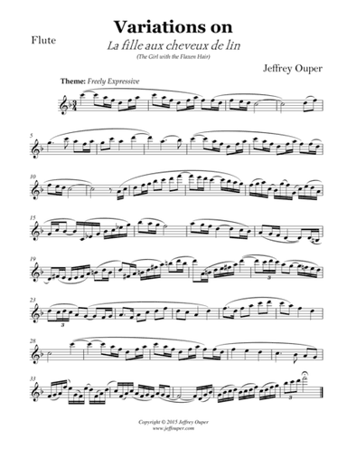 Variations on Debussy's "The Girl with the Flaxen Hair" for Solo Flute (arr. Jeffrey Ouper)