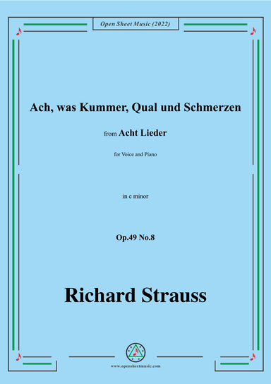 Richard Strauss-Ach,was Kummer,Qual und Schmerzen,in c minor (arr. OSM Press)