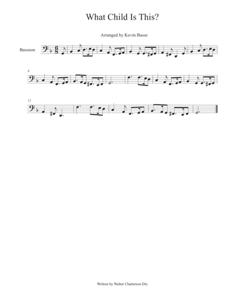What Child Is This? - Bassoon (arr. Kevin Busse)