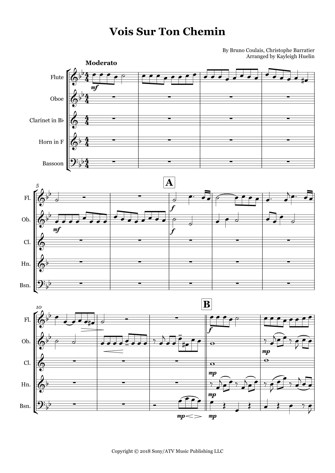 Vois Sur Ton Chemin (arr. Kayleigh Huelin)